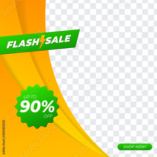 New Banner Social Media Flash Sale and Super Sale Design Template