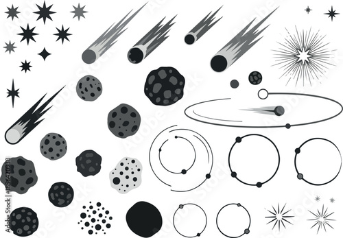 Celestial Set Diverse Collection of Space Elements in Vector Format