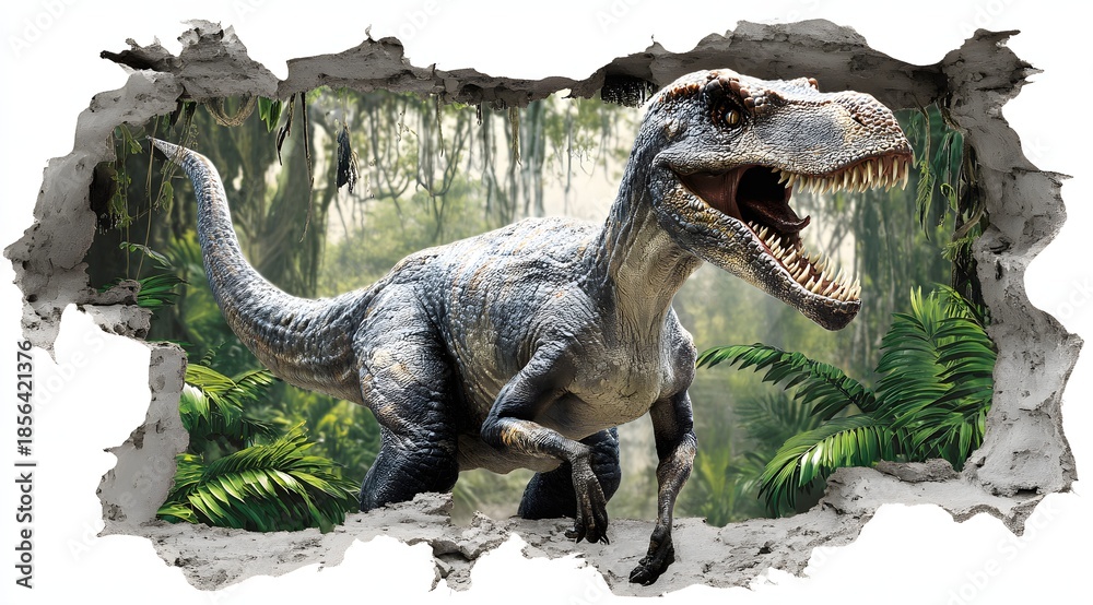 Fototapeta premium Cartoon colored dinosaur animal illustration