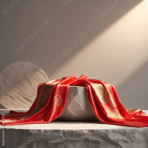 Chinese New Year Luxury Background with Red and Gold Festive
