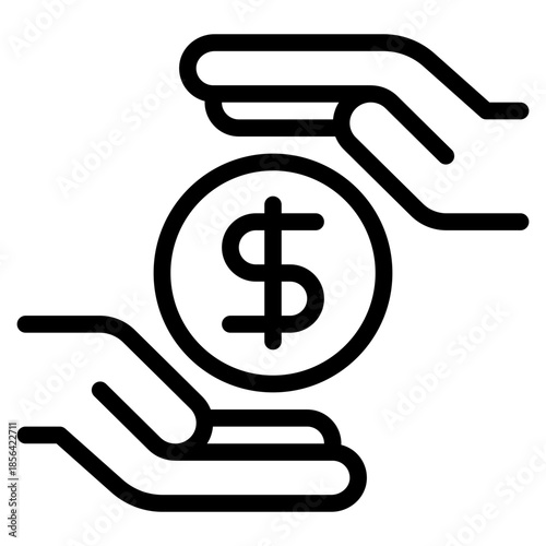 Hand Holding Dollar Coin Icon
