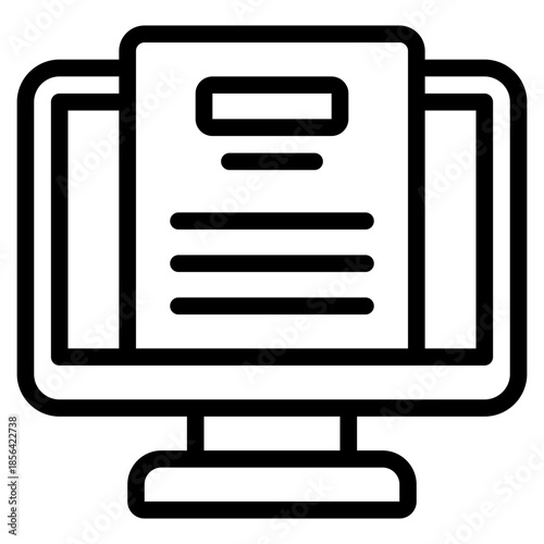 Computer Screen with Document Icon