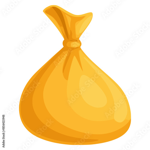 cartoon plastic trash bag garbage dirt waste flat color vector illustration template design