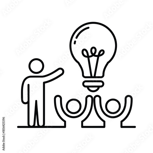 A person reaching for a glowing lightbulb above their head in outline
