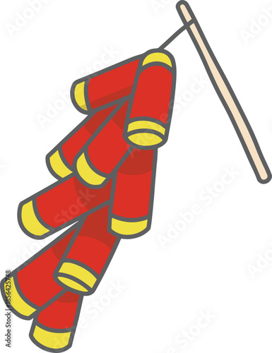 Chinese New Year Illustration Firecrackers Fireworks