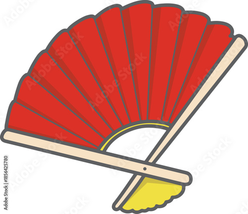 Chinese New Year Illustration Paper Fan Flowers