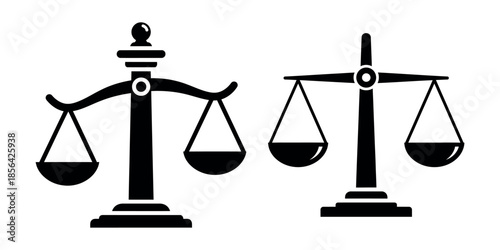 Balance scale icon set