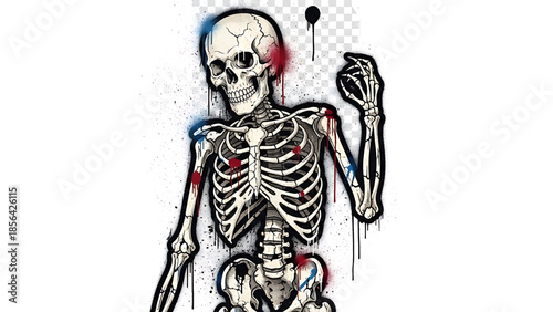 Surgeon Skeleton Character Holding Medical Tools