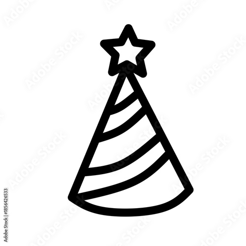 Party Hat Outline Icon Vector