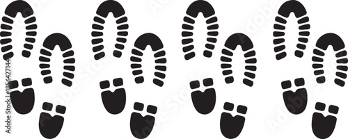 Series of footprints in a line