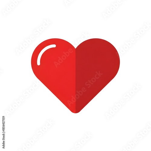 Red heart icon isolated on transparent background