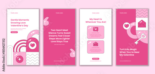 Flat Cartoon Hand Drawn Valentine's Day Design Created for Social Media Stories