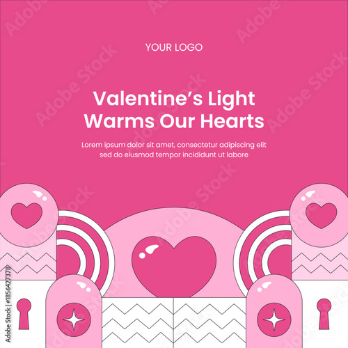 Valentine's Day Illustration in Flat Cartoon Hand Drawn Style with Romantic Mood