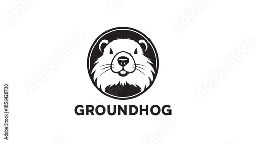 Groundhog logo with mascot face