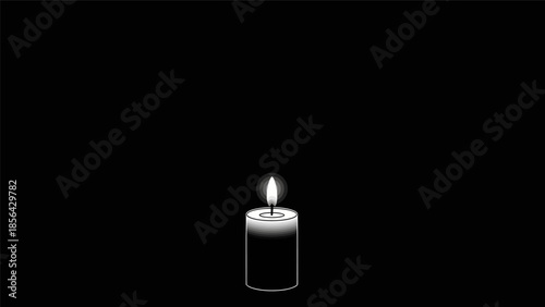 Single burning candle illuminating the darkness with a soft, warm glow, symbolizing hope and remembrance.