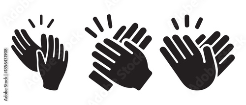 Clapping Hands Icons Showing Applause and Appreciation on White Background.