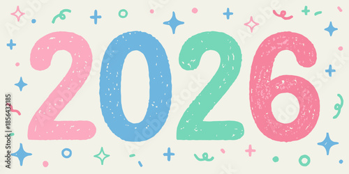 Vibrant 2026 celebration background with colorful confetti