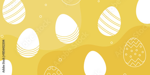 Happy Easter card with easter eggs simple vector decoration. EPS 10