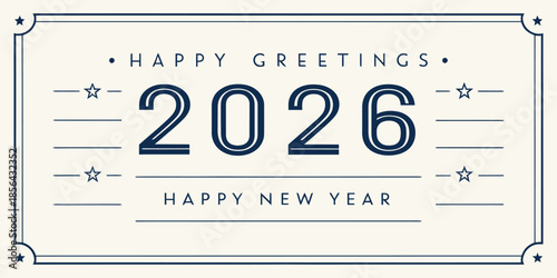 Happy New Year 2026 Celebration with Stunning Greeting Card Design