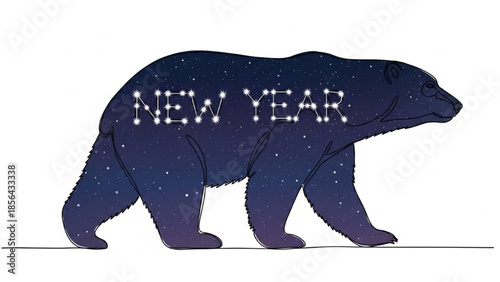 Polar Bear with Starry Night Sky Pattern