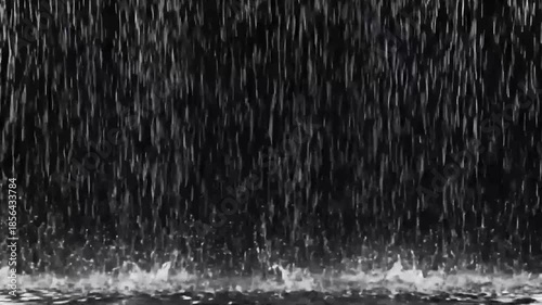 Dense and Even Rain Falling Smoothly in Darkness