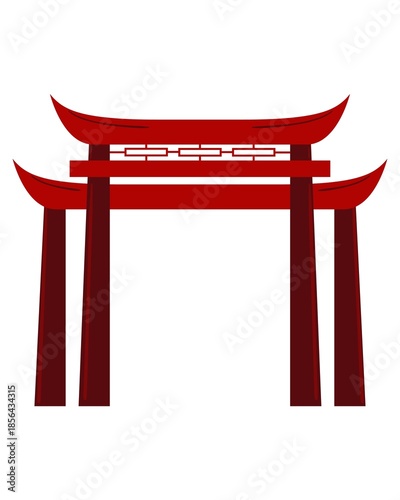 vector illustration of japanese temple