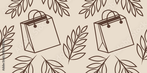 Seamless Kraft Paper Inspired Abstract Vector Packaging Pattern with Clean Shapes