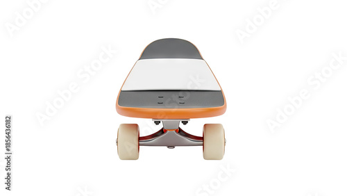 Orange Skateboard Front View with White Grip Tape