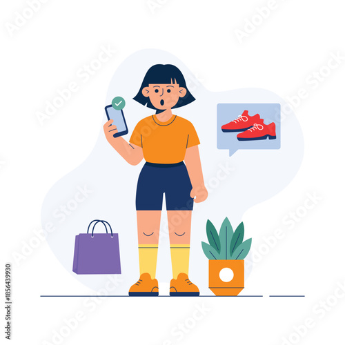 A simple flat illustration of order confirmation screen