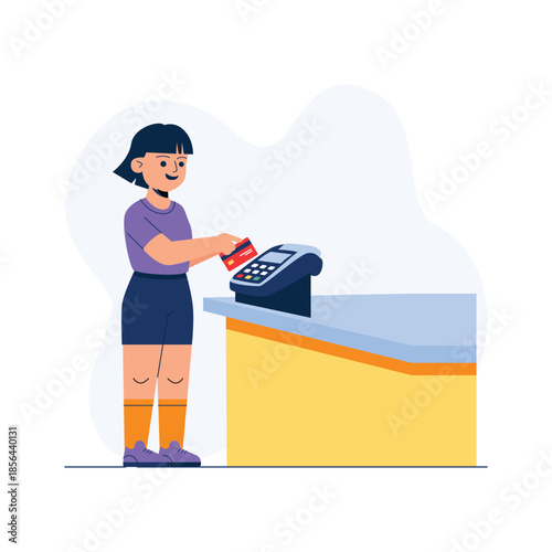 A modern flat illustration of Pos payment transaction