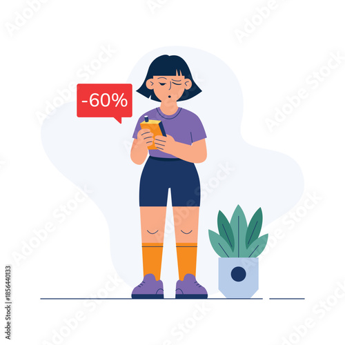 An eye catching flat illustration of product discount
