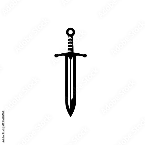 "Battle-Ready Sword Vector Illustration"