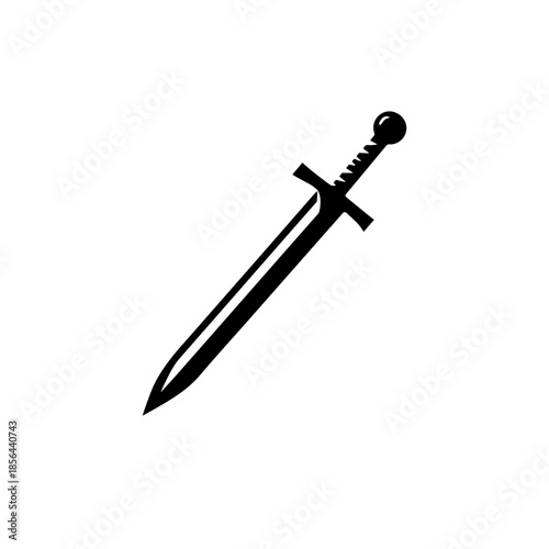 "Curved Sword Vector Illustration"