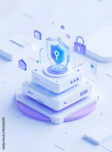 Abstract digital security icons
