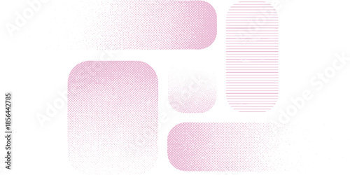 Abstract Pink Shapes and Lines on White Background.