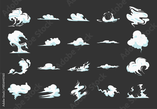 Cartoon Smoke Cloud Flow Element