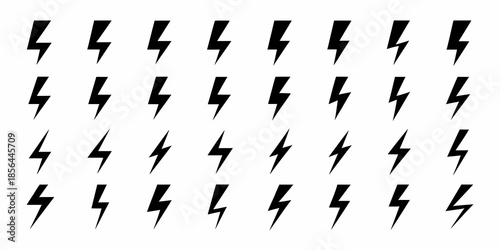 A grid of black lightning bolt icons arranged in a neat symmetrical pattern