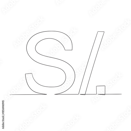 Peru Currency Symbol Peruvian Sol Icon PEN Sign. Vector Illustration