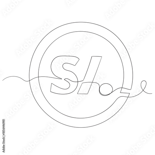 Peru Currency Symbol Peruvian Sol Icon PEN Sign. Vector Illustration
