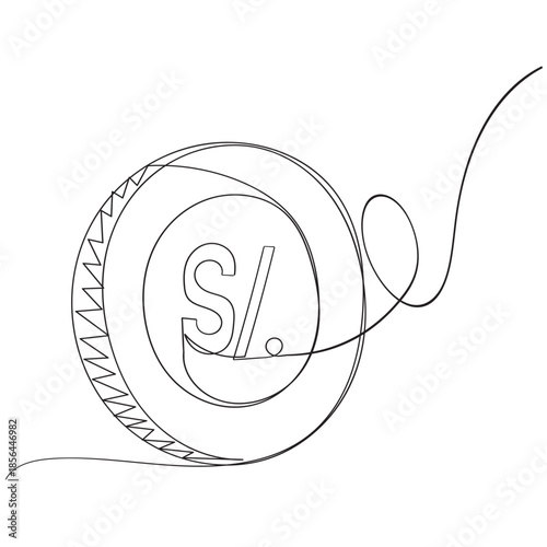 Peru Currency Symbol Peruvian Sol Icon PEN Sign. Vector Illustration