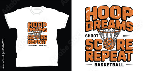 Vibrant orange and black basketball tshirt design