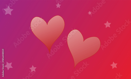 a bright background with hearts and stars,