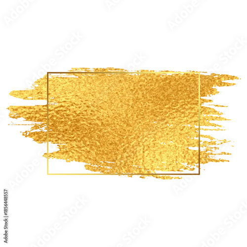 Metallic golden brush stroke with rough edges