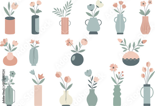 Floral Harmony Minimalist Vases and Delicate Flower Arrangements