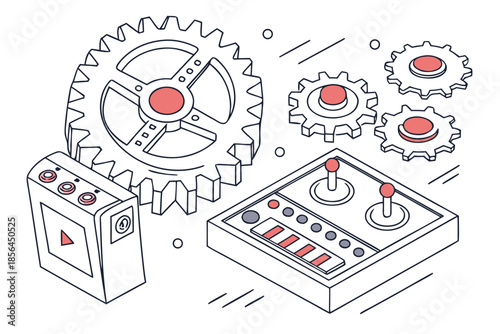 Modern Gear Icon Representing Settings, Configuration, and System Controls for Business and Technology Applications