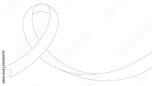 Minimalist Outline Ribbon Shape with Awareness Cause Concept Symbol