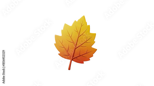 Autumn leaf icon on transparent background
