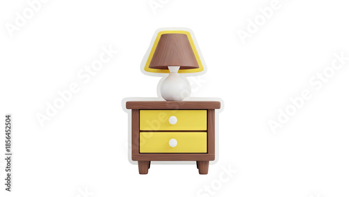 Cartoon Nightstand with Lamp