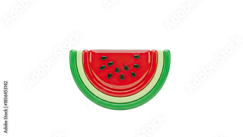 Stylized Watermelon Slice on transparent background