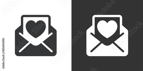 Love Message icon. Solid glyph series icon